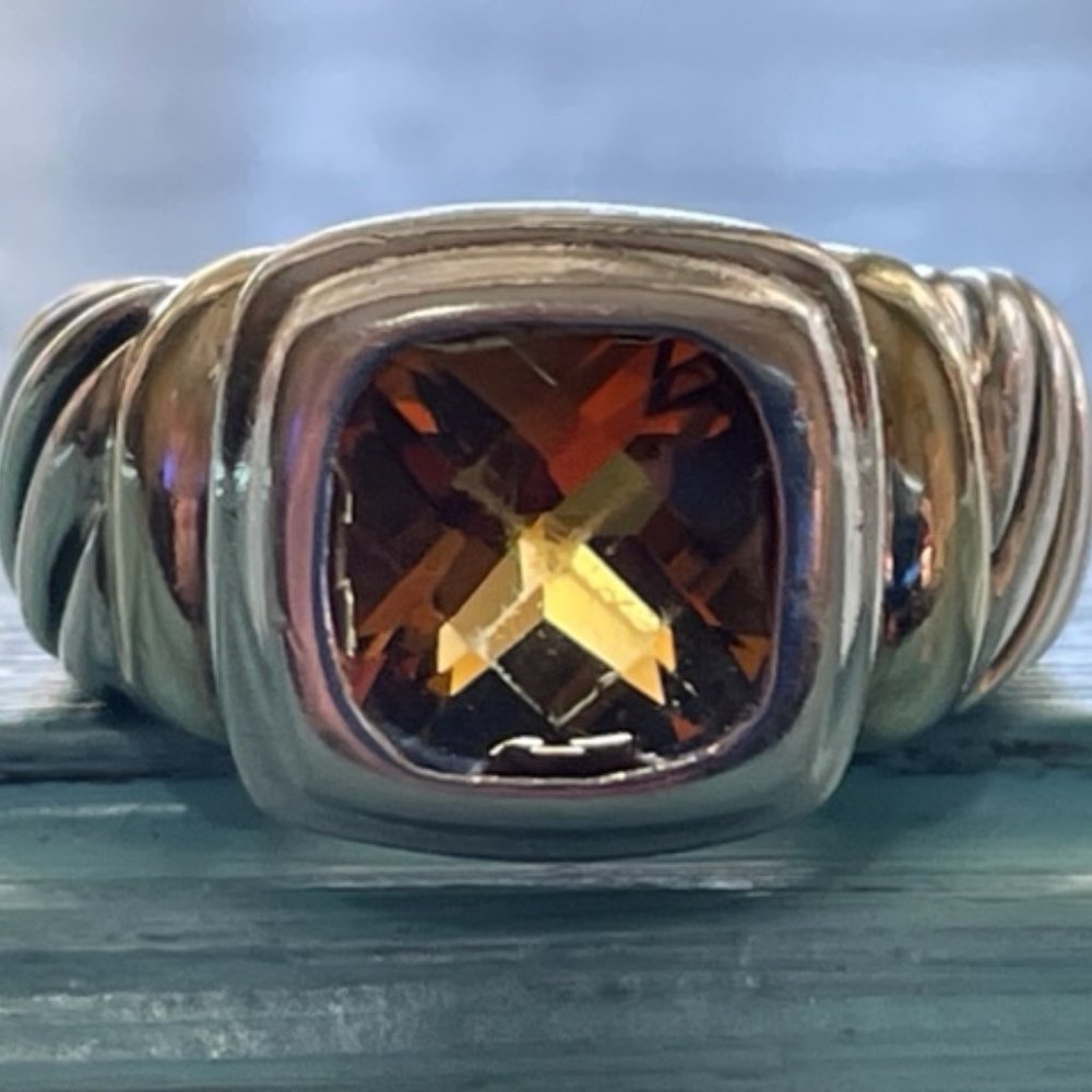 David Yurman “Noblesse” sterling silver, 14k, two tone citrine ring